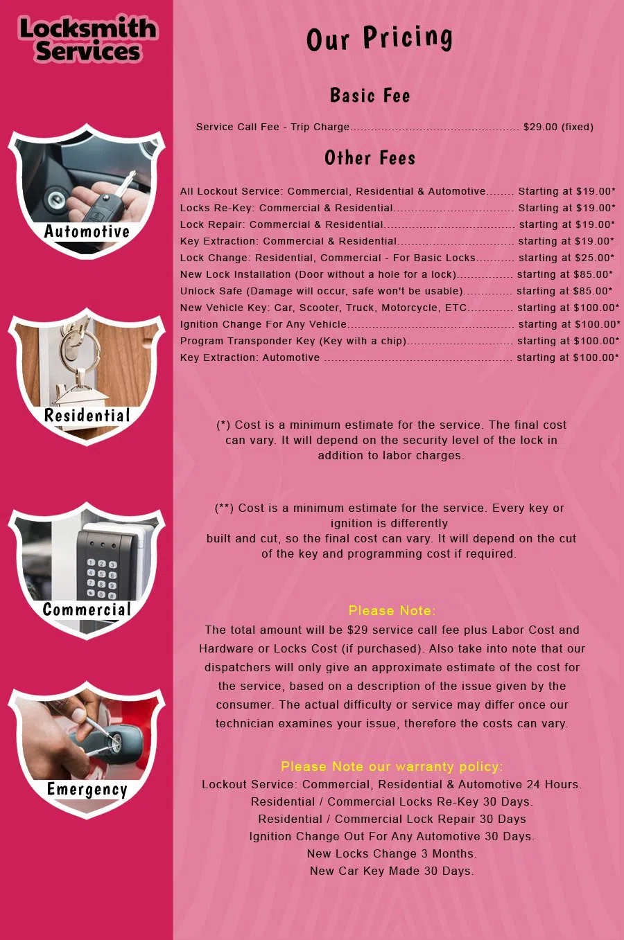 East Rutherford NJ Locksmith Store East Rutherford, NJ 201-429-9002 - price-list-c-18